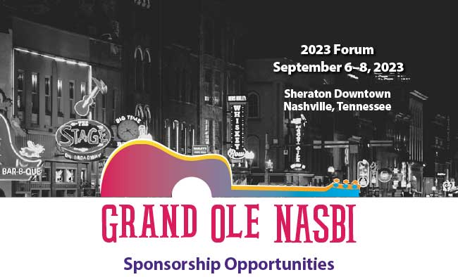 Sponsorship opportunity for the 2023 NASBI Forum in Nashville, TN.